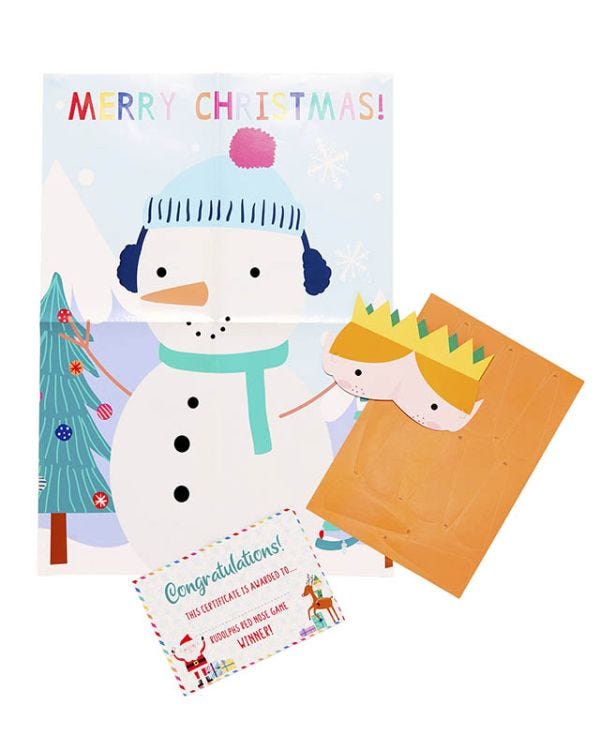 Christmas Pin the Nose on the Snowman Game