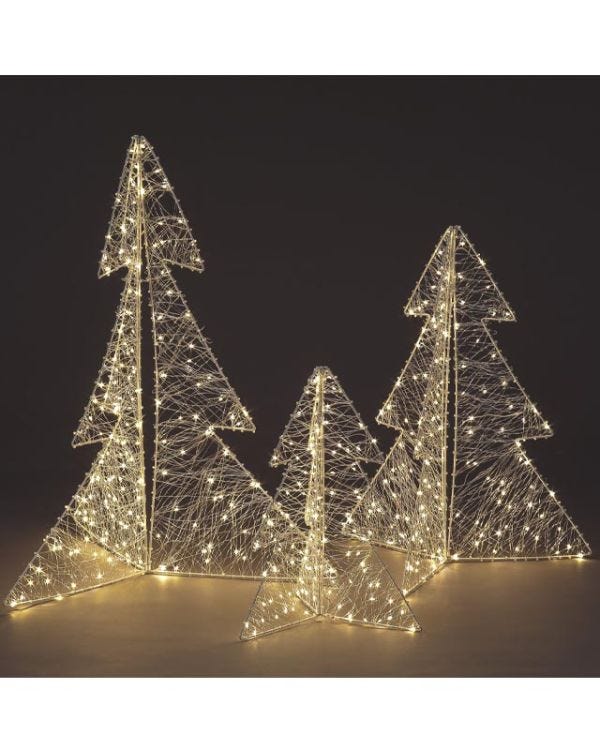3D Christmas Tree LED Light Decorations (3pk)
