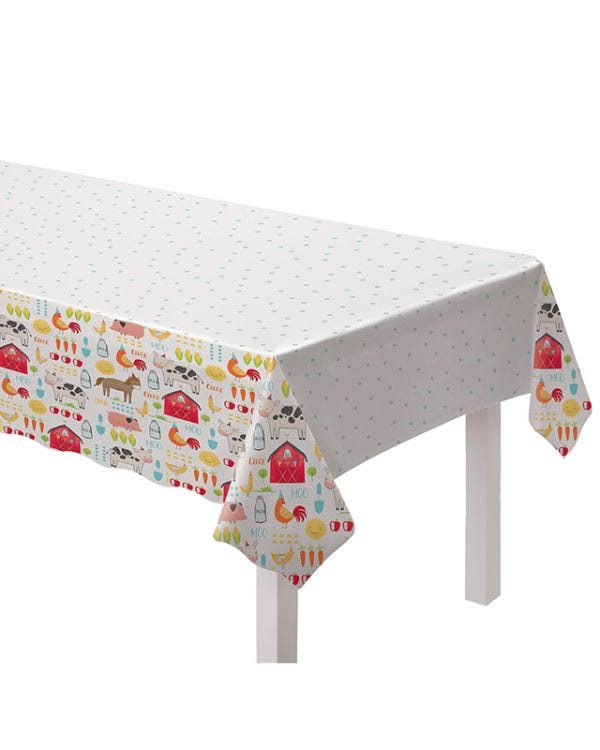 Barnyard Birthday Plastic Tablecover - 1.37m x 2.6m