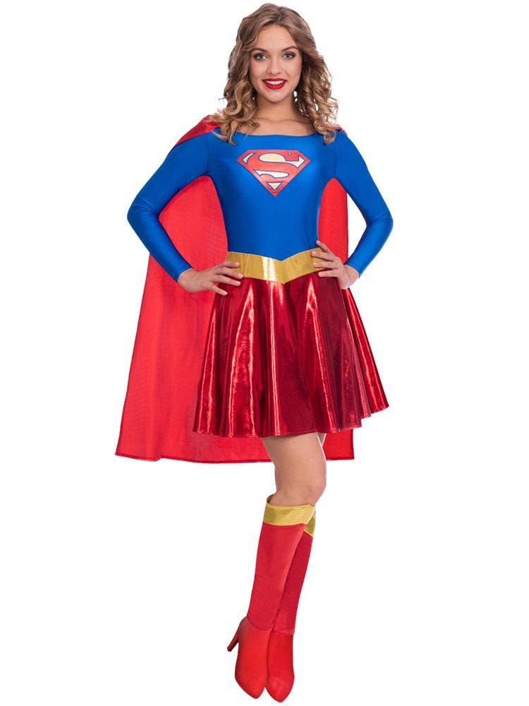 Adult Supergirl Costume Cloak Dress Movie Halloween Carnival Cosplay  Costumes For Women Custom Made Free Shipping - Cosplay Costumes - AliExpress
