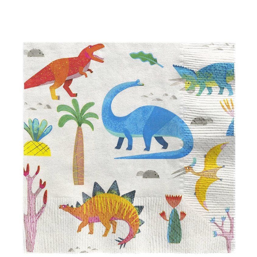 Little Party Dino Paper Napkins - 33cm (20pk) | Party Delights