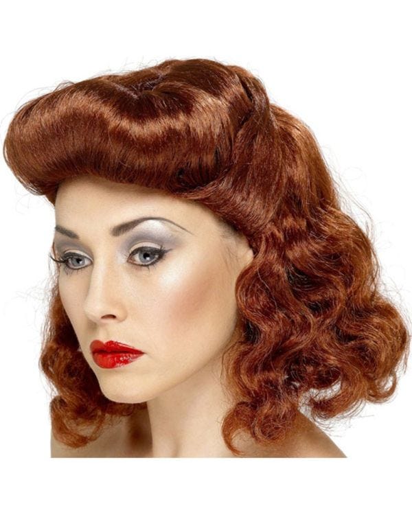 40s Auburn Pin Up Girl Wig