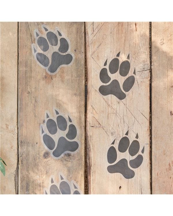 Let's Go Wild Animal Pawprint Floor Stickers (6pk)