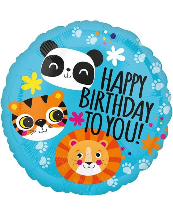 Lion, Tiger & Panda Birthday Balloon - 18