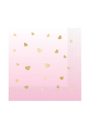 1st Birthday Pink Paper Napkins - 33cm (16pk)