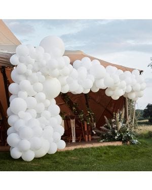 White Balloon Arch - 200 Balloons