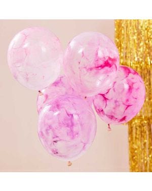 Pink Paint Filled Balloons - 12&quot; Latex (5pk)