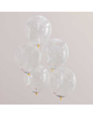 Pastel Assorted Bead Confetti Balloons - 12&quot; Latex (5pk)