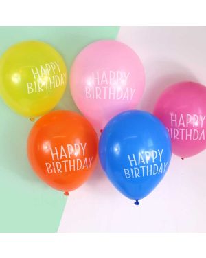 Happy Birthday Assorted Balloons - 12&quot; Latex (5pk)
