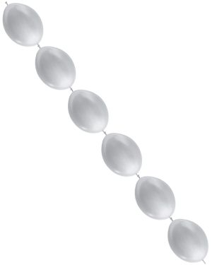 Link-O-Loon Latex Balloons 6&quot; Satin Silver (100pk)