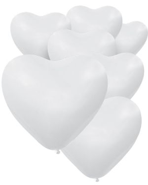 Fashion Heart White Balloons - 12&quot; Latex (50pk)