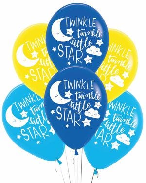 Twinkle Little Star 4 Sided Latex Balloons - 11&quot; (6pk)