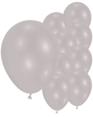 Metallic Silver - 9&quot; Latex Balloons (10pk)
