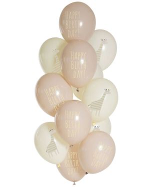 Birthday Giraffe Balloons - 12&quot; Latex (12pk)