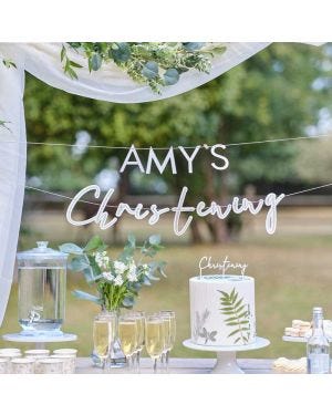Customisable Christening Paper Banner - 1.5m