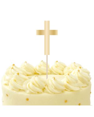 Gold Cross Cake Topper
