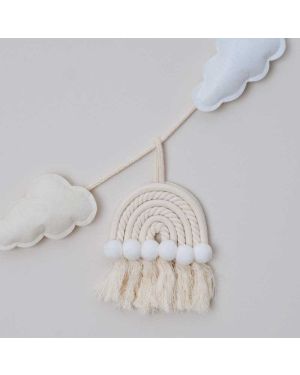 Cloud &amp; Rainbows Macrame Fabric Bunting - 2m