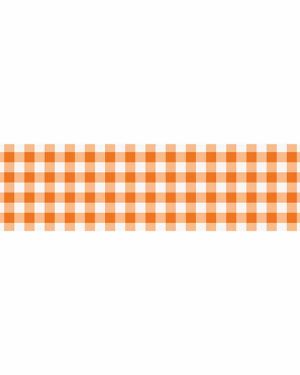 Orange Gingham Kraft Paper Table Runner - 2.2m