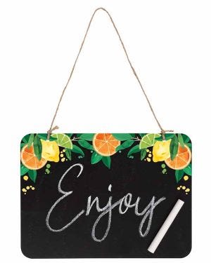 Citrus Fruit Plastic Chalkboard Sign