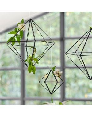 Black Metal Geometric Hanging Decoration - 15cm