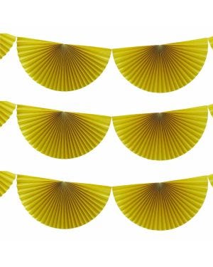 Yellow Paper Hanging Fan Bunting - 3m