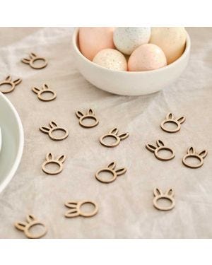Wooden Easter Bunny Table Confetti (24pk)