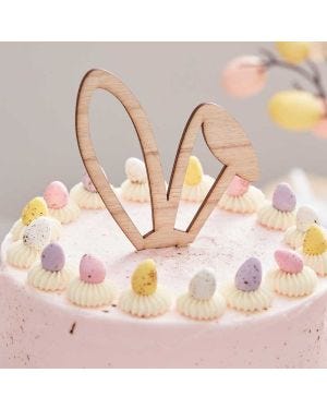 Wooden Bunny Ears Cake Topper - 18cm