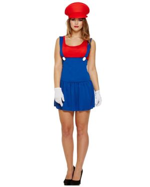 Red Super Workman - Womens Costume