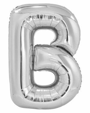 B Silver Letter Balloon - 34&quot; Foil