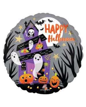 Happy Halloween Haunted House Balloon - 18&quot; Foil