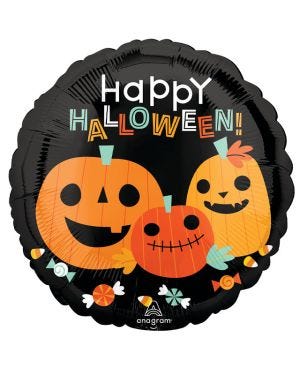 Happy Halloween Pumpkins Balloon - 18&quot; Foil