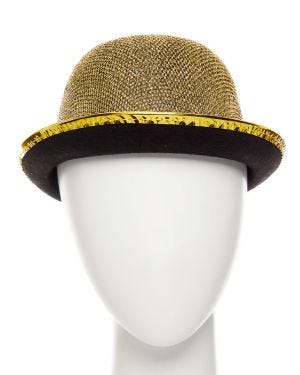 Gold Lurex Bowler Hat