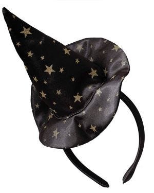 Witch Black &amp; Gold Star Headband