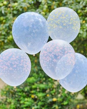 Pastel Printed Flower Latex Balloons - 12&quot; (5pk)