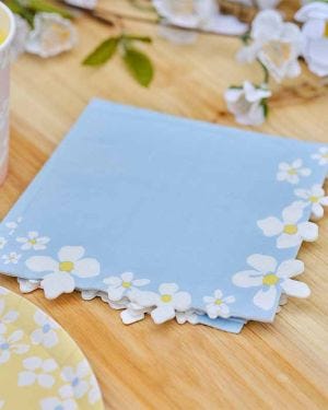 Flower Edge Floral Napkins - 16cm (16pk)