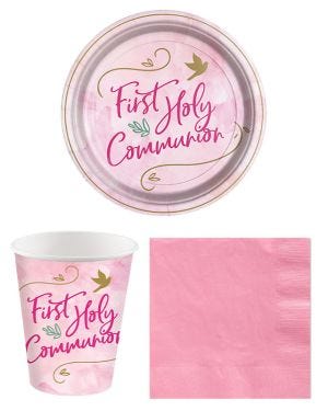 First Holy Commmunion Pink - Super Value Party Pack for 8