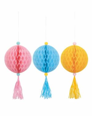 Pastel Ice Cream Hanging Honeycomb Decoration Kit (3pk)