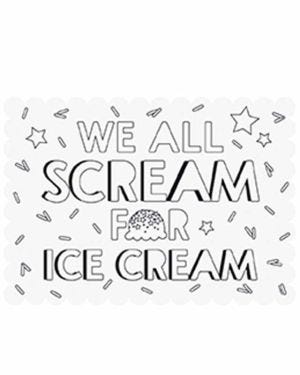 Pastel Ice Cream Paper Coloring Placemats (6pk)