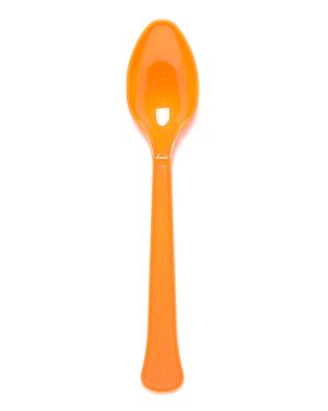 Orange Reusable Plastic Spoons (24pk)