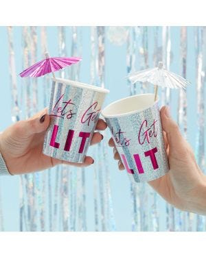 Lets Get Lit Paper Cups - 266ml (8pk)