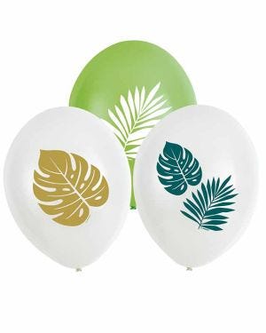 Tropical Palms Balloons - 11&quot; Latex (6pk)