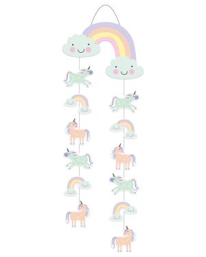 Unicorns &amp; Rainbows Paper Hanging Decoration - 30cm x 85cm