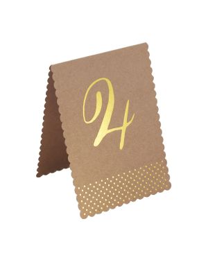 Gold Foiled Kraft Paper Table Numbers 1-12 (12pk)