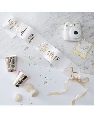 Gold Maid of Honour Paper Sash