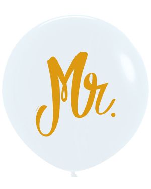 Mr Fashion White Balloons - 24&quot; Latex (3pk)