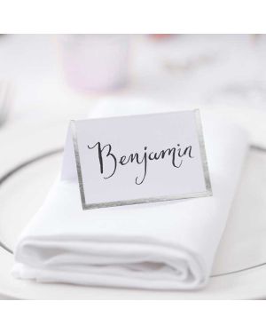 Silver Foiled Boarder Place Cards (10pk)