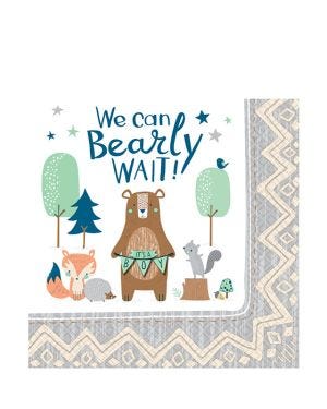 Bear-ly Wait Paper Napkins 33cm (16pk)