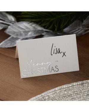 Silver Foiled Merry Christmas Place Cards (10pk)