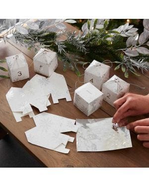 Fill Your Own Snowflake Print Advent Boxes (24pk)