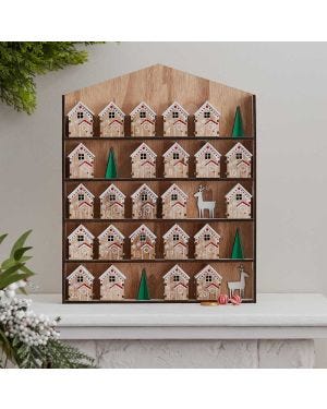 Fill Your Own Wooden House Advent Calendar - 37.5cm x 30cm